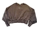 Nike Phoenix Fleece Oversized Center Swoosh Sweatshirt Brown Small Photo 0