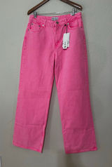 Zara the boogie pant super wide leg mid-rise full length Jeans PINK NEW 40 US8 Photo 0