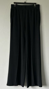 Varley DoubleSoft Knit Wide Leg 30" Track Sweat Pleated Pants Black Medium Photo 0