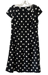 Shelby Palmer Retro Mod Polka Dot Black White‎ Pleated Shift Dress Size 8 Photo 0