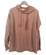 Aerie Hoodie Womens M Oversized Terracotta Orange Raw Hem EUC Photo 0