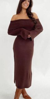 Lane201 Chocolate Off The Shoulder Dress Photo 0