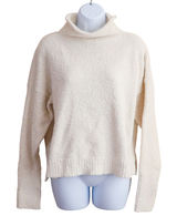 UGG Turtleneck Sweater Womens Large Cream Teddy Knit Plush Cozy Drop Shoulder L Photo 0
