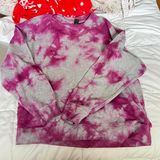 Wild Fable Purple/pink and grey tie dye oversized crewneck/sweatshirt tie dye, oversized sweatshirt, pastel colors, lounge wear, casual streetwear, fuzzy fabric, relaxed fit, colorful hoodie, fashion hoodie, grunge style Photo 0