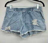 Aerie Distressed with Floral Lace Exposed Pockets Jean Shorts Size Small / 29 Photo 0