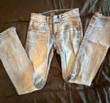 Buckle Black Fit No 3 Bootleg Jeans Light Wash Distressed Stretch Denim 28L Photo 0