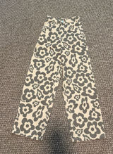 Shekou Wide Leg Floral Print Pants — Cream & Sage Green, Long for a typical xxs Photo 0
