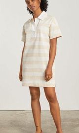 Everlane Organic Cotton Polo Dress Cashew/White Stripe Short Sleeve S NWT Photo 0