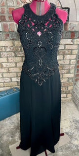 formal dress prom beaded black cutout neckline Photo 0
