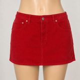 Universal Thread Womens Red‎ Corduroy Mini Skirt Size 12 Cotton 5-Pocket Classic Photo 0