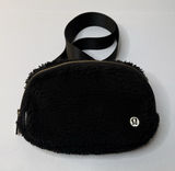 Lululemon Everywhere Belt Bag Black Fuzzy Fleece Crossbody Utility Y2K Goth Emo Photo 0