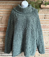 NorthStyle Chunk Knit Cowl Neck Pullover Sweater Green Wmn Sz 1x Cozy‎ Soft Vtg Photo 0