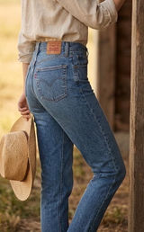 Levis 501 Skinny Jeans Womens 24x28 Medium Wash Blue Denim 29502-0167 High Rise Photo 0