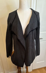 Vince Camuto Herringbone Black and Gray Cardigan Size Small NWOT Photo 0