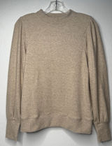 J.Crew Ribbed Crewneck Puff Long Sleeve Sweater Womens Size S‎ Brushed Tan New Photo 0
