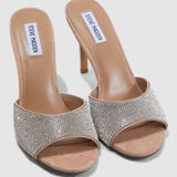 Steve Madden Women's Erin Rhinestone Heels 8.5 Mule Sandals Nude Photo 0