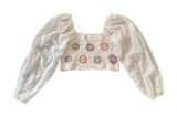 Aerie Crochet Granny Square Top Small White Long Sleeve Flowy Vacay Shirt Boho Photo 0