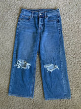 AE wide-leg crop size 2short denim blue jeans Photo 0