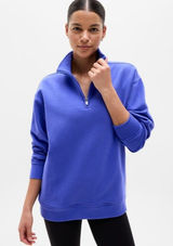 New Athleta XS Forever Fleece 1/4 Zip Sweatshirt Borealis Purple X-Small Photo 0