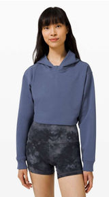 Lululemon All Yours Cropped Hoodie Ink Blue Relaxed‎ Casual Travel Womens 8 Photo 0