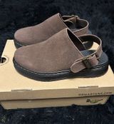 Dr Martens Brookline brown leather mules clogs slip on shoes women’s 9 new Photo 0