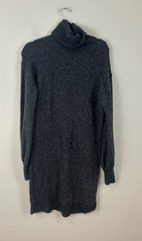 J. Crew Charcoal Gray Turtleneck Sweater Dress Merino Wool Blend Size Medium Photo 0