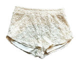 Womens Ambiance Apparel Ivory Lace Pull-On Waist Shorts - Sz S Photo 0