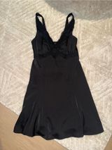 NWOT wild fable Black Lace-Trim Mini Slip Dress Photo 0