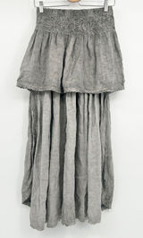 Muche et Muchette Womens 100% Linen Lace Lagenlook Tiered Boho Maxi Skirt OS Photo 0