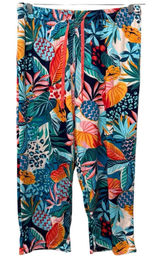 Cuddl Duds Pajama‎ Pants Sz M Floral Colorful Wide Leg Tropical Brushed Lounge Photo 0