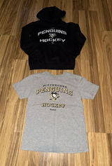 Reebok Pittsburgh‎ Penguins Boys Sz 8 T-Shirt Hoodie Cotton EUC Photo 0