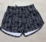 Love fitness Women's Black Pineapple Print Athletic Shorts medium Photo 0