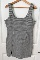 Pink Lily 💌 My Biggest Fan Black‎ And White Houndstooth Mini Dress Game Day Dress Football Photo 0