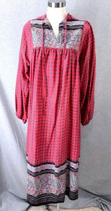 Vintage Robbie Bee Boho Paisley Midi Dress Red Festival Prairie‎ AS IS Photo 0