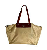 Dooney & Bourke Beige Nylon W/ Brown Leather Strap Zip Top Travel Bag Photo 0