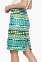 J. Crew The Pencil Skirt 12 100% Cotton‎ Lined Blue Geometric Basketweave B8203 Photo 0