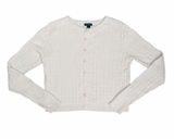 All in Favor Ivory Cable Knit Button-Front Cardigan Size Small Photo 0
