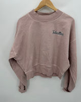 Talentless Mock‎ Neck Crewneck Sweatshirt Women XL Pink Cropped Boxy Thick Photo 0