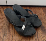 Crocs Cyprus IV Sandals Womens 8 Shoes Black Rubber Heel Slide Strappy Comfort Photo 0