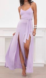 Lucy in the Sky Lilac Tie Maxi Dress Photo 0