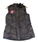 Canada Weather Gear Womens Camo Puffer Vest Fleece Lined Hooded Small OLCW698 Photo 0