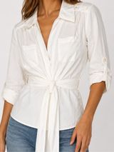 Banana‎ Republic White Wrap Blouse Photo 0