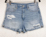 American Eagle Light Wash High Rise Mom Shorts‎ Photo 0