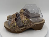 Dansko Sophie Metallic Leather Wedge Buckle Sandals Mules‎ EU 39 US 8.5 Photo 0