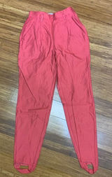 The Limited‎ Pants Womens 4 Coral Pink Stirrup High Waisted Skinny Ankle Vintage Photo 0