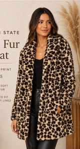 Altar’d State Leopard Print Faux Fur Coat Size Small Mob Wife Photo 0