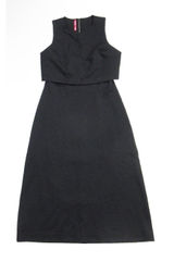 Spanx Ponte Overlay Fitted Midi in Classic Black Sleeveless Dress Size Medium Photo 0