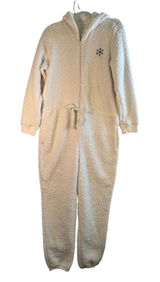 Aerie‎ Sherpa One Piece Pajamas Snow Way Fleece Hooded Onesie Cream White M NWT Photo 0