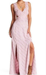 Free People Cross My Heart Jacquard Metallic Cutouts Maxi‎ Dress Size: 2 Photo 0