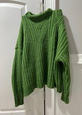 Green Knitted Turtleneck Sweater Photo 0